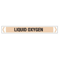30x380mm - Self Adhesive Pipe Markers - Pkt of 10 - Liquid Oxygen