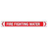 30x380mm - Self Adhesive Pipe Markers - Pkt of 10 - Fire Fighting Water