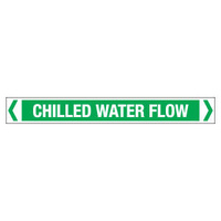 30x380mm - Self Adhesive Pipe Markers - Pkt of 10 - Chilled Water Flow