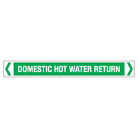 30x380mm - Self Adhesive Pipe Markers - Pkt of 10 - Domestic Hot Water Return