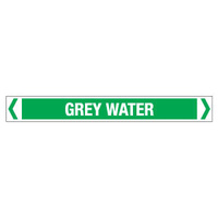 30x380mm - Self Adhesive Pipe Markers - Pkt of 10 - Grey Water