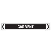 30x380mm - Self Adhesive Pipe Markers - Pkt of 10 - Gas Vent