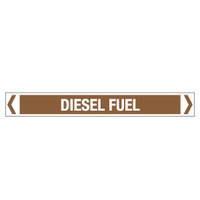 30x380mm - Self Adhesive Pipe Markers - Pkt of 10 - Diesel Fuel