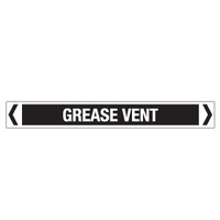 30x380mm - Self Adhesive Pipe Markers - Pkt of 10 - Grease Vent