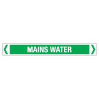 30x380mm - Self Adhesive Pipe Markers - Pkt of 10 - Mains Water