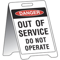 500x300mm - Fluted Board Sign Stands - Danger Out of Service Do Not Operate