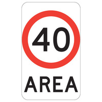 R4-10A(40) -- 450x750mm - AL CL1W - Speed Limit Area 40