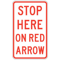 R6-14A -- 450x750mm - AL CL1W - Stop Here On Red Arrow 