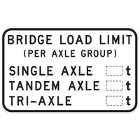 R6-17 -- 1200x750mm - AL CL1W - Bridge Load Limit (Per Axel Group) 