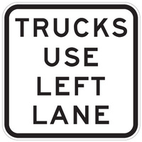 R6-28A -- 900x900mm - AL CL1W - Trucks Use Left Lane 