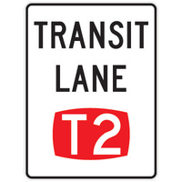 R7-7-1E -- 200x1600mm - AL CL1W - Transit Lane T2 
