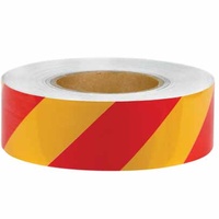 50mm x 10mtr - Class 2 Reflective Tape - Yellow and Red