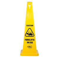 890mm - Safety Cone Yellow Caution - Forklift In Use
