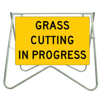 900x600 - Swing Stand and Sign - Grass Cutting In Progress
