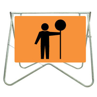900x600 - Swing Stand and Sign - Symbolic Stop/Slow Man