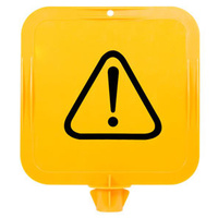 Yellow Lock-In Sign Frame - Warning Triangle & Exclamation Mark