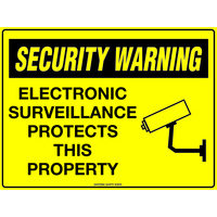 450x300mm - Poly - Security Warning Electronic Surveillance Protects This Property