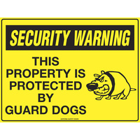 450x300mm - Poly - Security Warning This Property is Protected by Guard Dogs