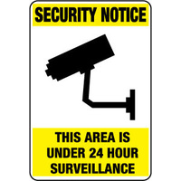 450x300mm - Poly - Security Notice This Area Is Under 24 Hour Surveillance