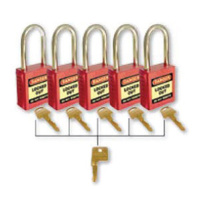 42mm Premium Safety Padlocks - Set of 5 With Master Key
