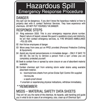 450x300mm - Poly - Hazardous Spill Emergency Response Procedure
