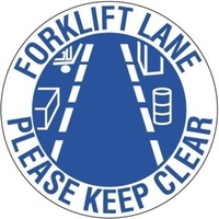 400mm - Self Adhesive, Anti-slip, Floor Graphics - Forklift Lane Please Keep Clear