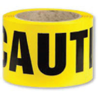  Barrier Tape - Black and Yellow - Caution (50m)