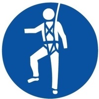 200mm Disc - Self Adhesive - Safety Harness Pictogram