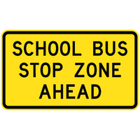 School Bus Stop Zone Ahead