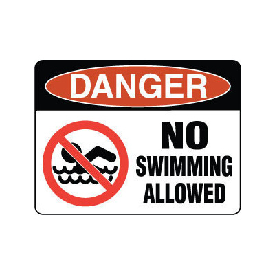 Danger No Swimming Allowed (with picto)