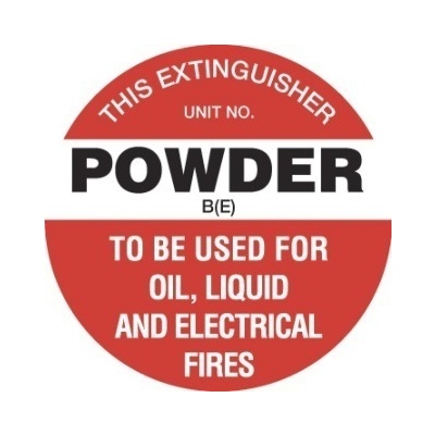 Disc - Fire Extinguisher Marker - Powder B(E) (White)
