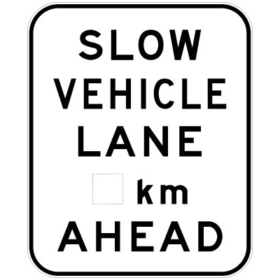 Slow Vehicle Lane 1km Ahead