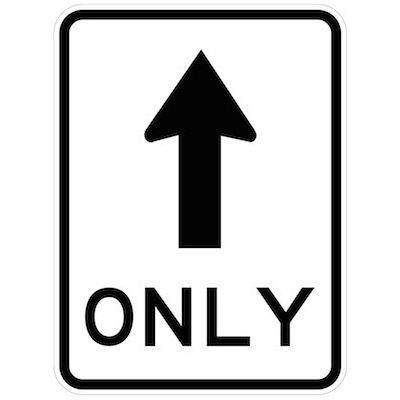 One Way Traffic (Arrow Symbol) Only