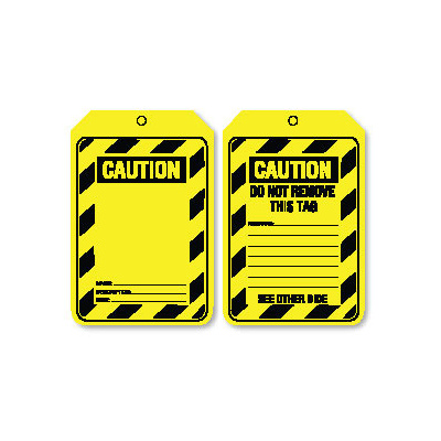 Pkt of 100 Cardboard - Caution Blank