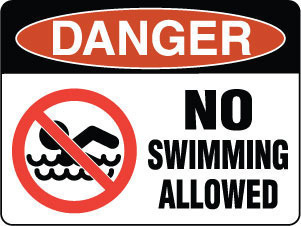 danger no swimming sign