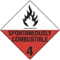 200x200mm - Self Adhesive - Pkt of 5 - Spontaneously Combustible 4