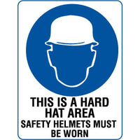 This is a Hard Hat Area Safety Helmets Must be Worn
