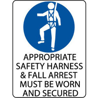 600X400mm - Fluted Board - Appropriate Safety Harness and Fall Arrest Must be Worn and Secured