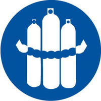 200mm Disc - Self Adhesive - Chained Cylinders Pictogram