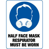 300x225mm - Poly - Half Face Mask Respirator Must be Worn
