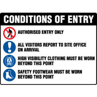 Conditions of Entry Authorised Entry Only etc (with pictos)