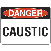 240x180mm - Self Adhesive - Danger Caustic