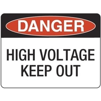 240x180mm - Self Adhesive - Danger High Voltage Keep Out