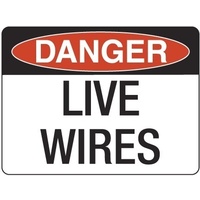 240x180mm - Self Adhesive - Danger Live Wires