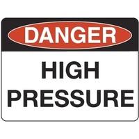 140x120mm - Self Adhesive - Pkt of 4 - Danger High Pressure