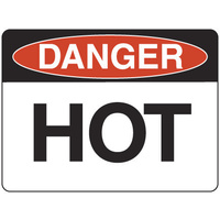 240x180mm - Self Adhesive - Danger Hot