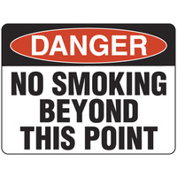 240x180mm - Self Adhesive - Danger No Smoking Beyond This Point