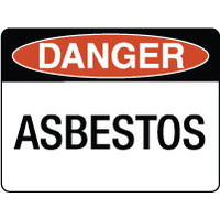 240x180mm - Self Adhesive - Danger Asbestos Protective Clothing & Respirator Must be Worn