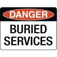 240x180mm - Self Adhesive - Danger Buried Services