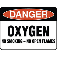 450x300mm - Poly - Danger Oxygen No Smoking No Open Flames